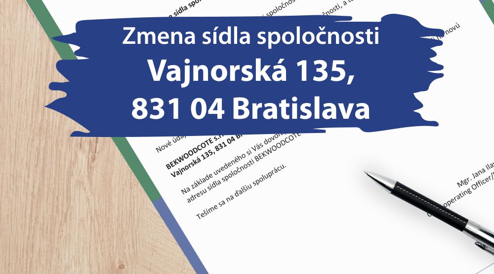 ZMENA SÍDLA SPOLOČNOSTI