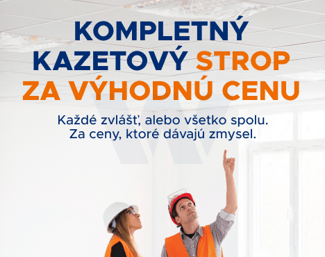 Kompletný kazetový strop za výhodnú cenu