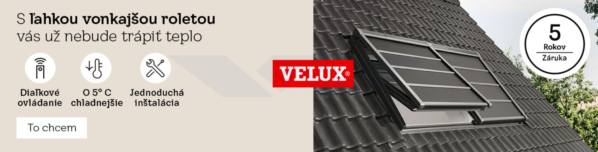 Velux ľahká vonkajšia termoizolačná roleta